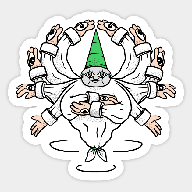 Whimsical Elf Green Hat Guy - Biblically Accurate Tiktok Sticker by aaronsartroom